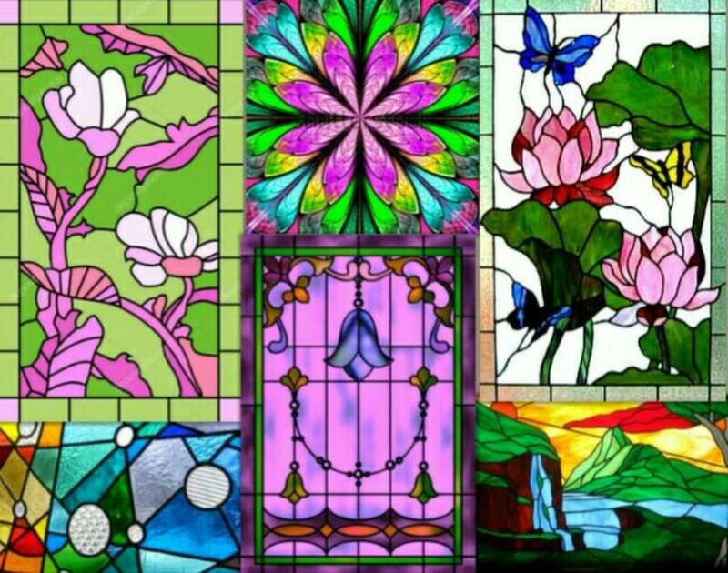 Gebrandschilderde ramen puzzel online van foto