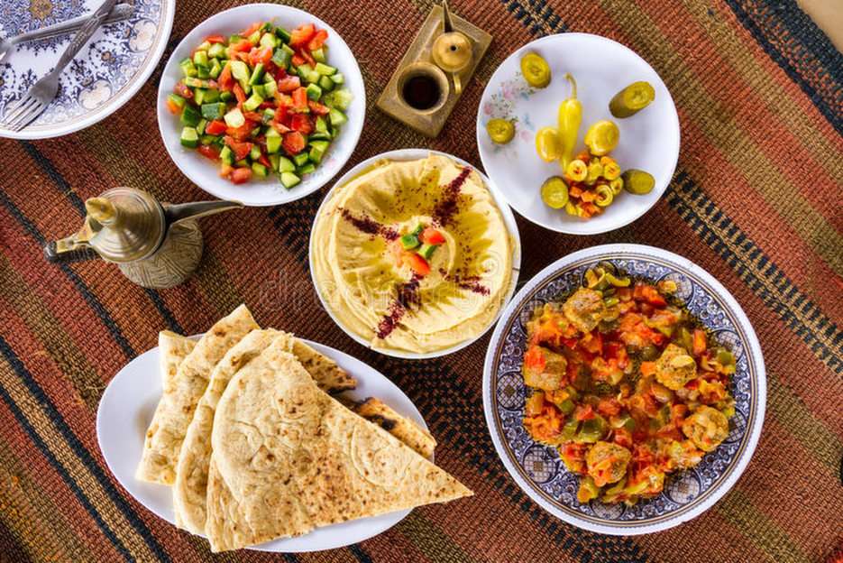 orientalisk mat pussel online från foto