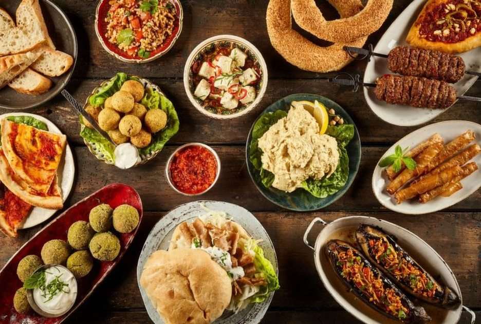 orientalisk mat pussel online från foto