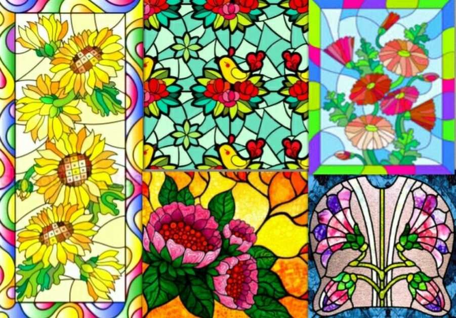 Gebrandschilderde ramen puzzel online van foto