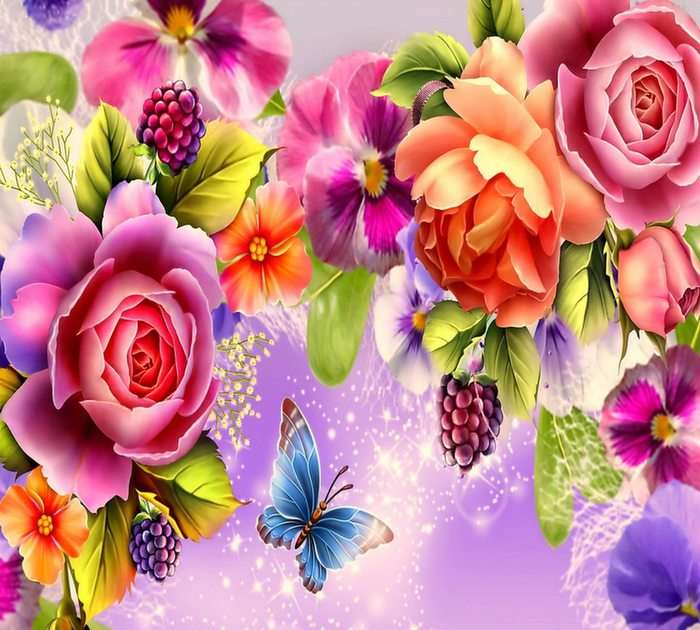 Virágok puzzle online fotóról