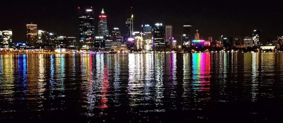 Perth in der Nacht Online-Puzzle vom Foto