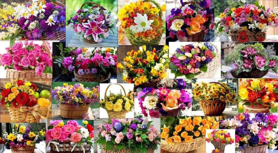 цветочные корзины онлайн-пазл