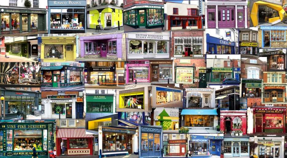 London shops puzzle online from photo