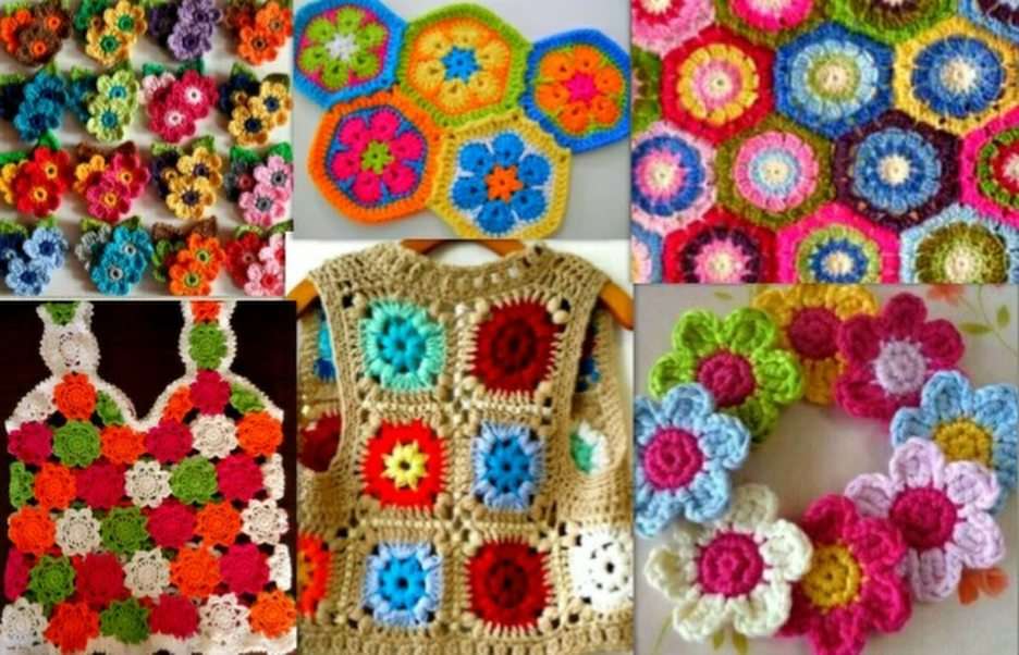 Crochet needlework puzzle online from photo