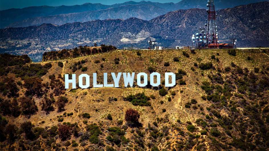 hollywood sign puzzle online from photo
