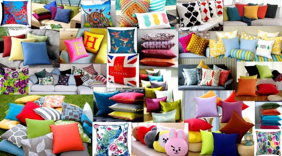 colorful pillows puzzle online from photo