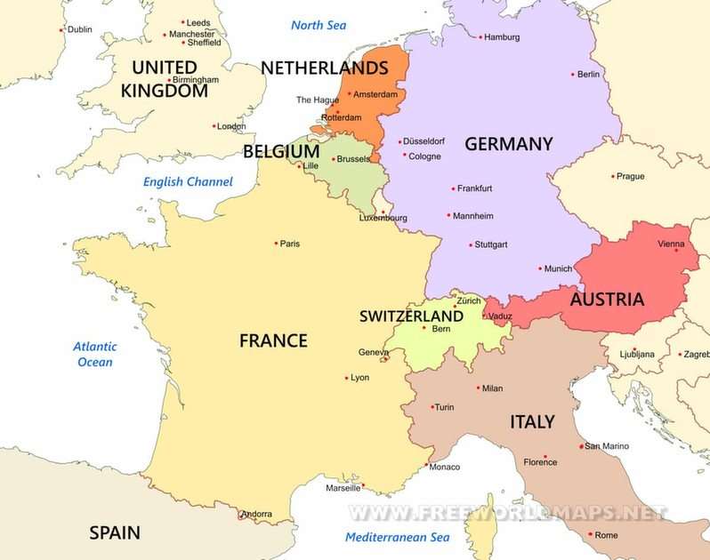 Западна Европа онлайн пъзел от снимка