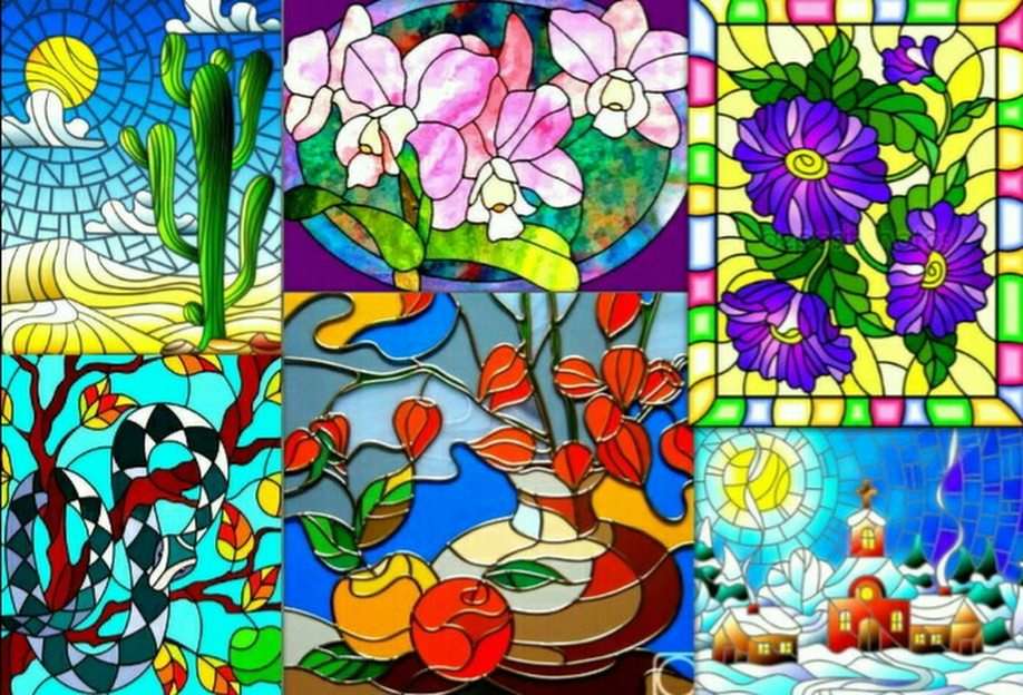 Vetrate colorate puzzle online da foto