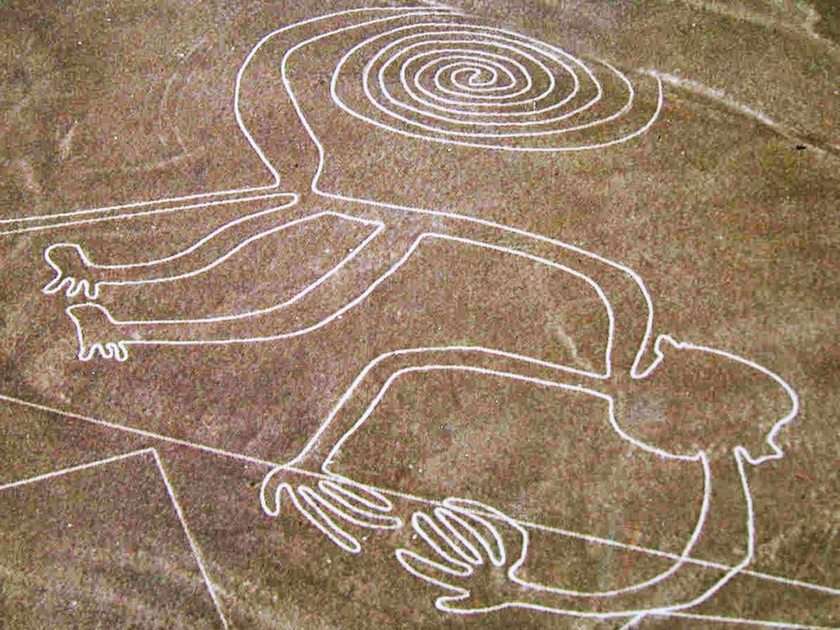 Nazca Lines Affe Online-Puzzle vom Foto