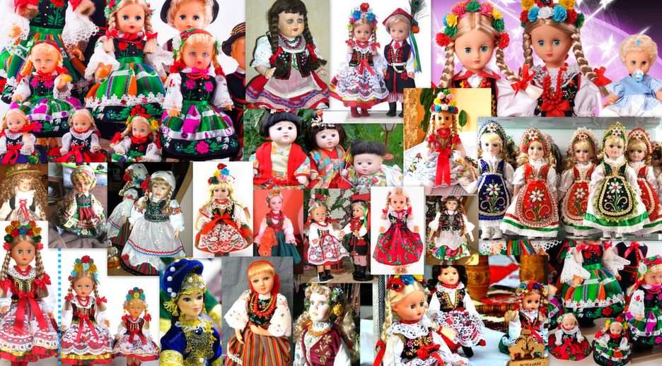 dolls in national costumes puzzle online from photo