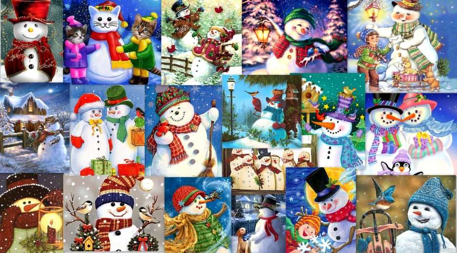 fairy-tale snowmen puzzle online from photo