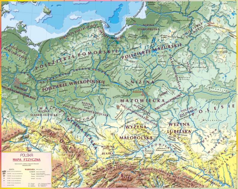 Φυσικός χάρτης της Πολωνίας online παζλ