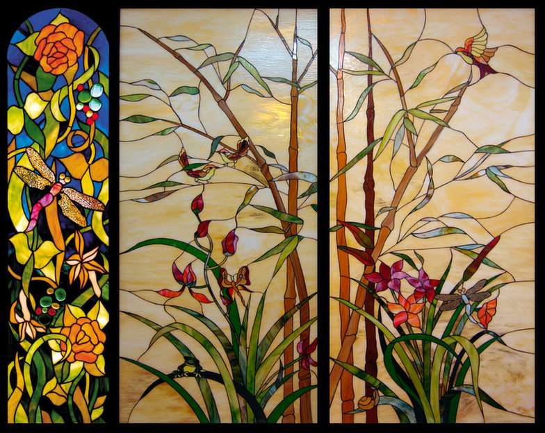 stained glass triptych online puzzle