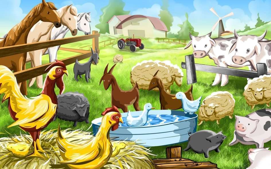 farm animals puzzle online from photo