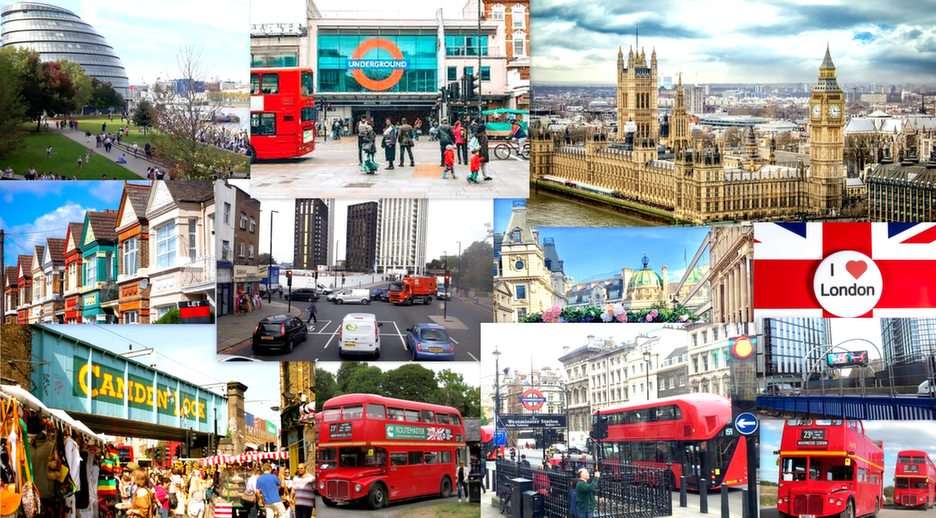 collage londinese puzzle online da foto