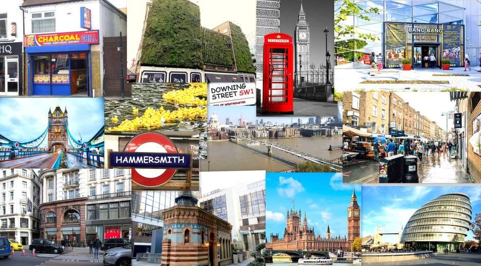 collage londinese puzzle online da foto