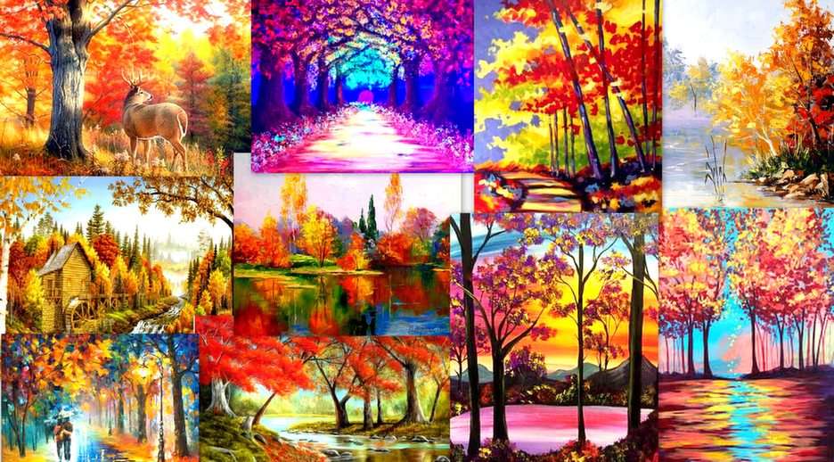 autumn in painting puzzle online from photo