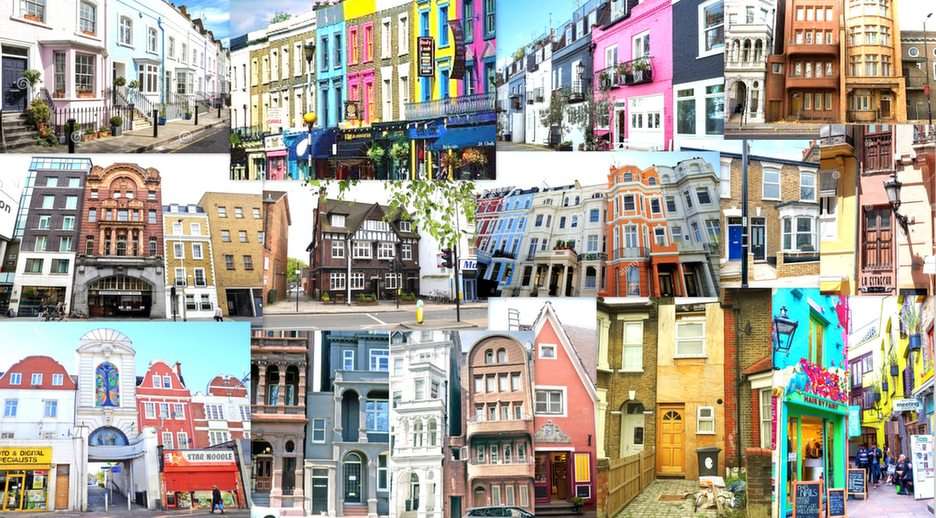Case caracteristice londoneze puzzle online din fotografie