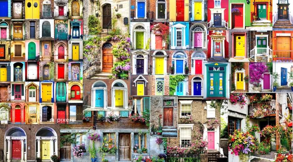 színes ajtó online puzzle