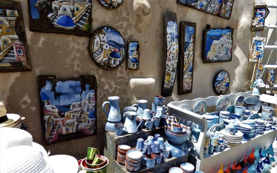 Magazin în Santorini puzzle online din fotografie