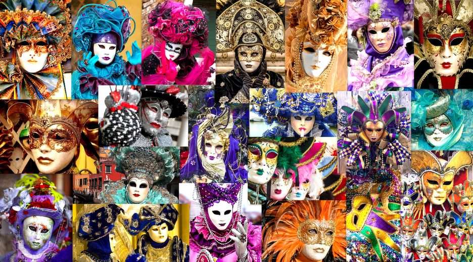 venetian masks puzzle online from photo