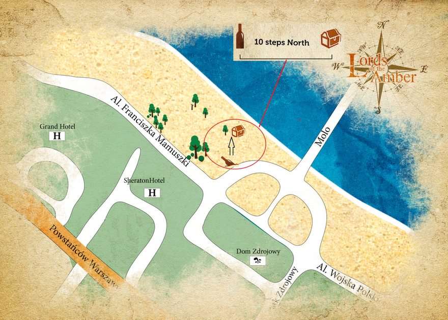 Mapa del tesoro en Sopot puzzle online a partir de foto
