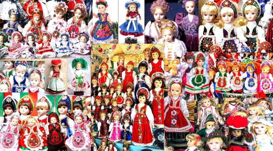 dolls in national costumes puzzle online from photo