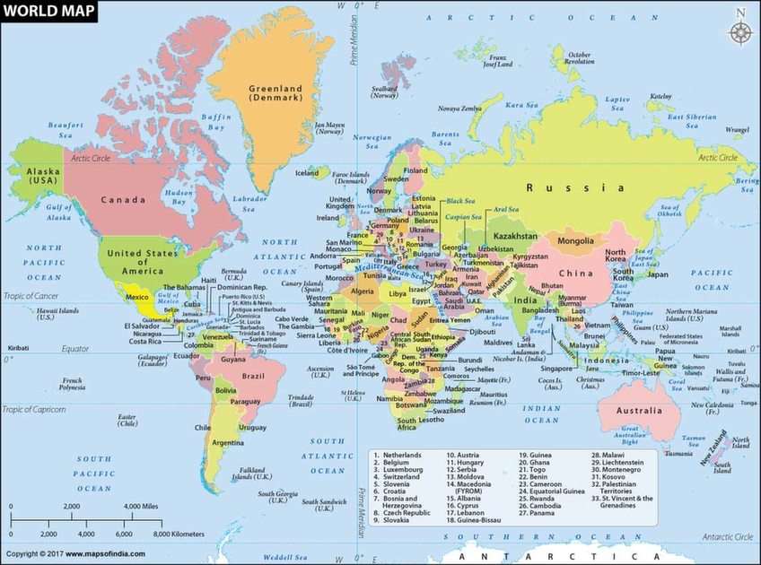 WORLD MAP puzzle online from photo