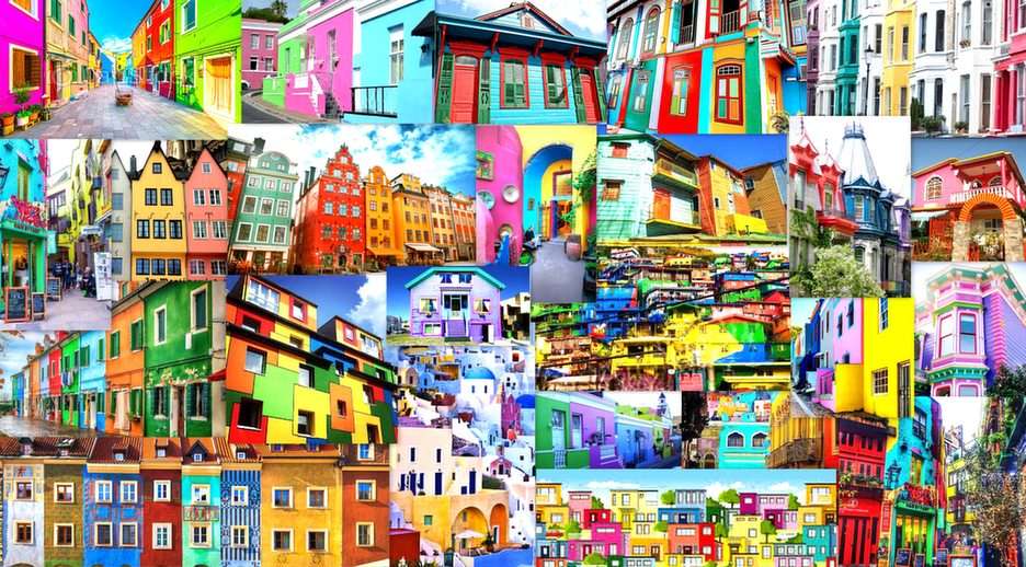 colorful houses online puzzle