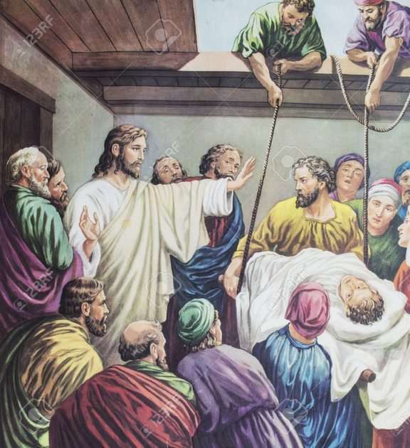 Jézus meggyógyítja a bénulást puzzle online fotóról