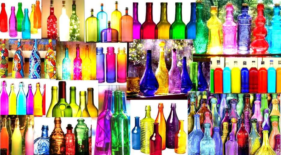 colored bottles puzzle online from photo