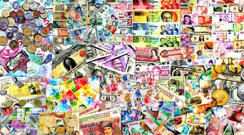 wereld valuta puzzel online van foto
