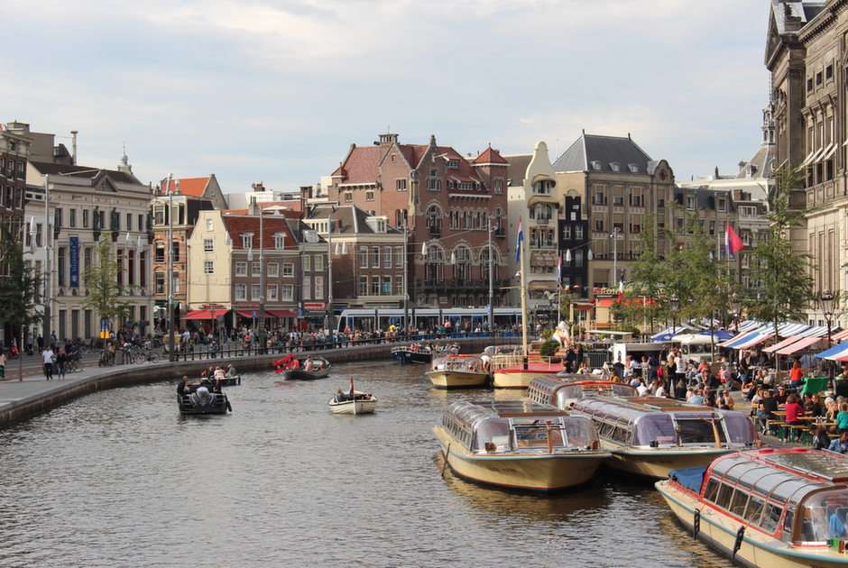 Amsterdamské kanály puzzle online z fotografie