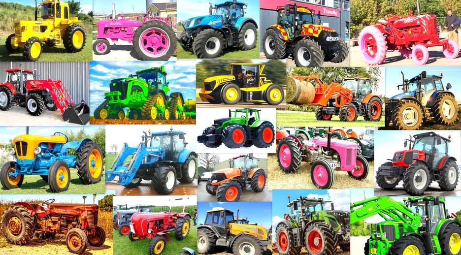 colorful tractors online puzzle