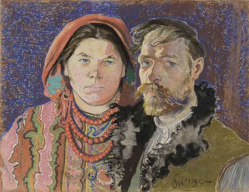 Zelfportret met zijn vrouw - Stanisław Wyspiański online puzzel