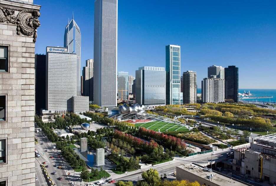 Lurie Garden, Millennium Park Чикаго онлайн пъзел от снимка