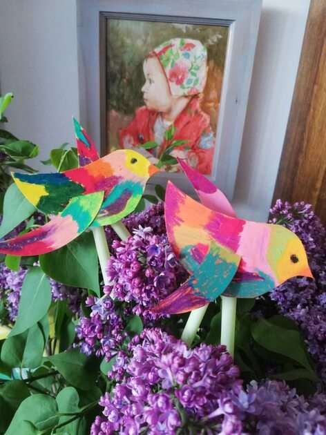Pájaros de primavera puzzle online a partir de foto