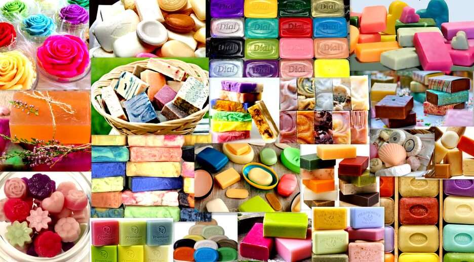 színes szappanok puzzle online fotóról