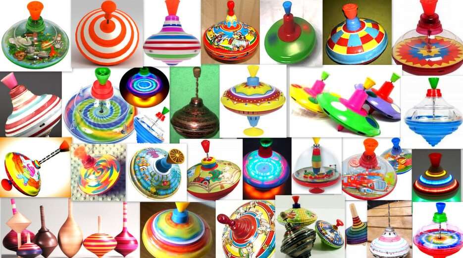 colorful spinning tops online puzzle