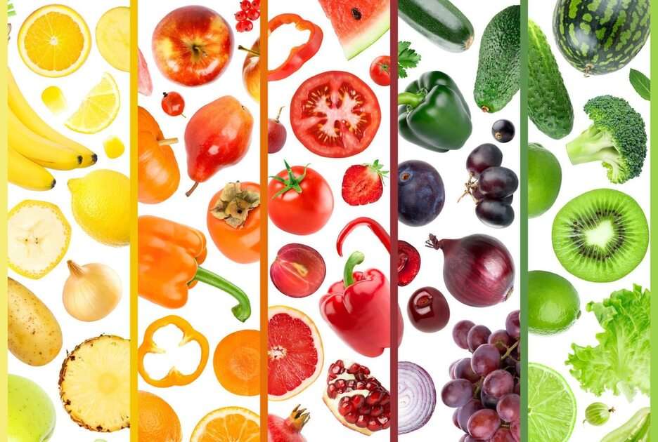 vegetables and fruits puzzle online from photo