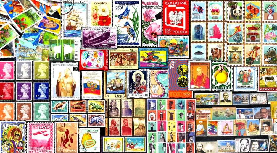 пощенски марки онлайн пъзел от снимка