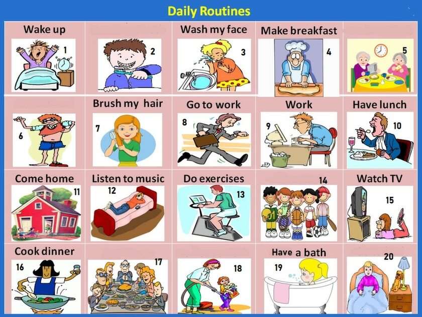 Daily routines puzzle online from photo