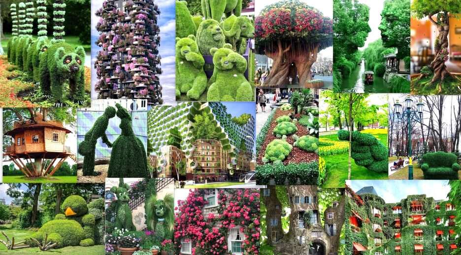 grüne Gebäude Online-Puzzle vom Foto