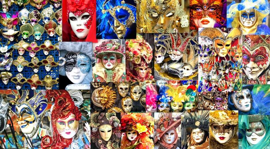 maschere veneziane puzzle online da foto
