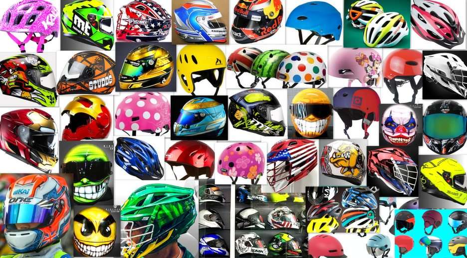 colorful helmet puzzle online from photo