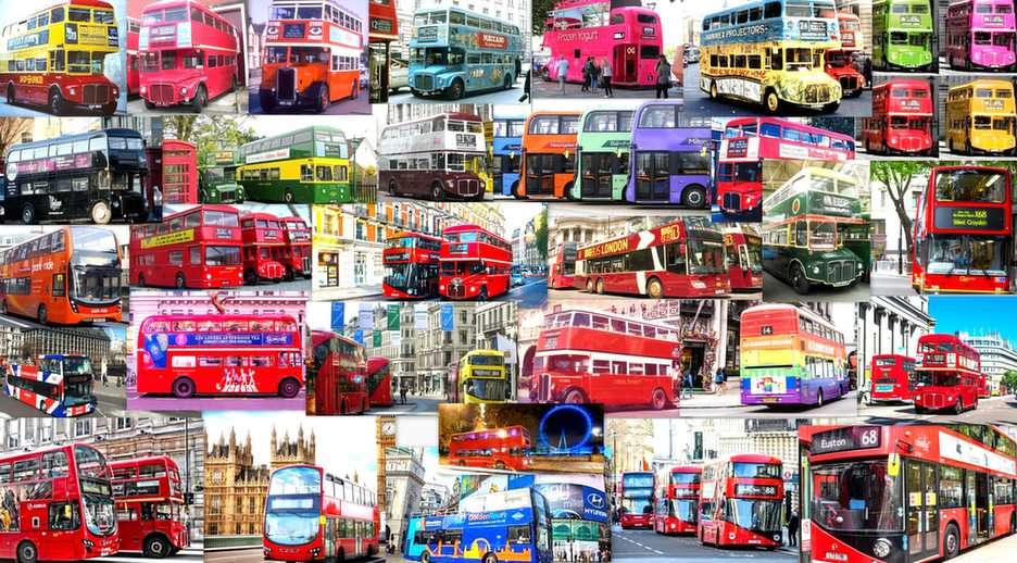 Londoner Busse alt und neu Online-Puzzle