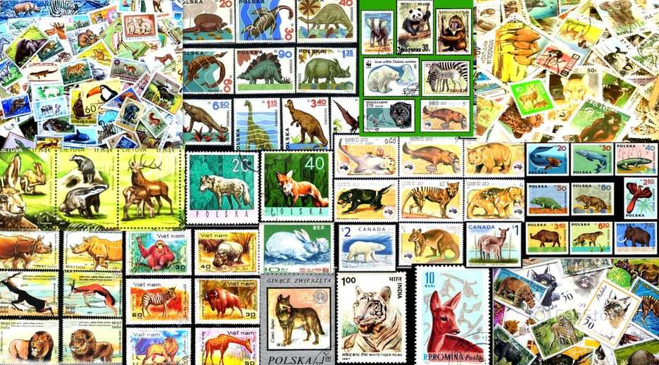 postzegels van dieren puzzel online van foto