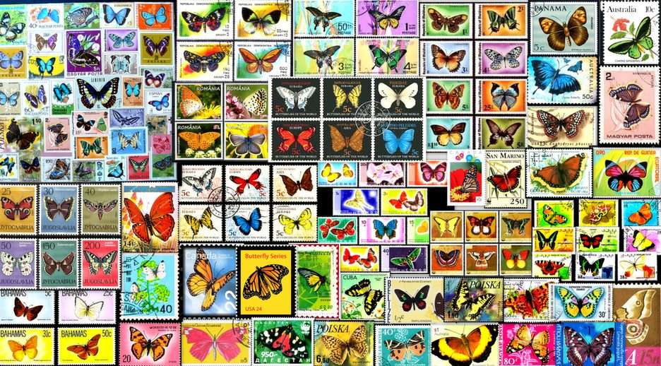 motýlí známky online puzzle