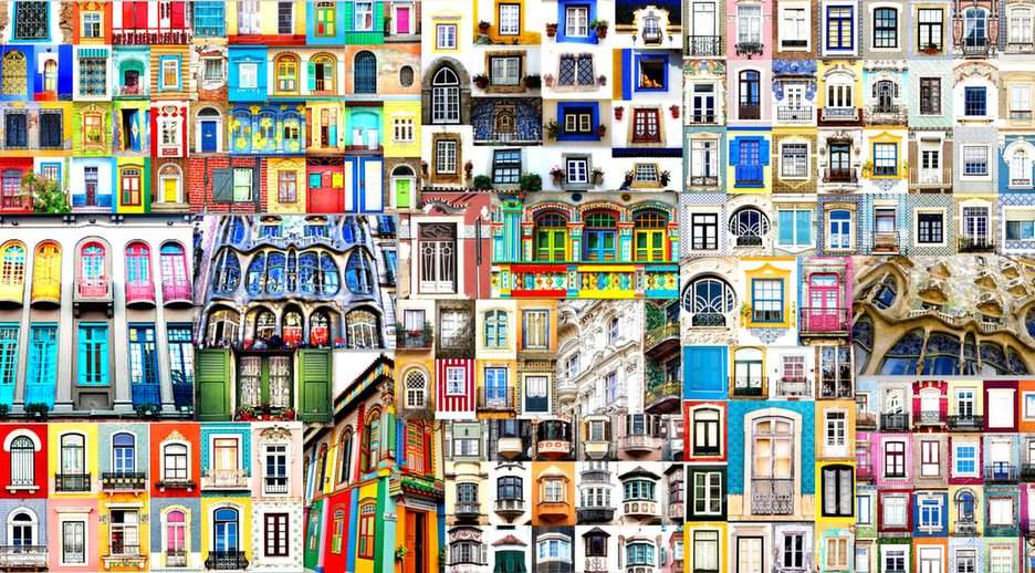 kleurrijke ramen online puzzel